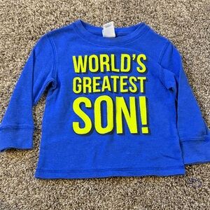 Circo Blue Long Sleeve Tee with Yellow Print “Worlds Greatest Son”